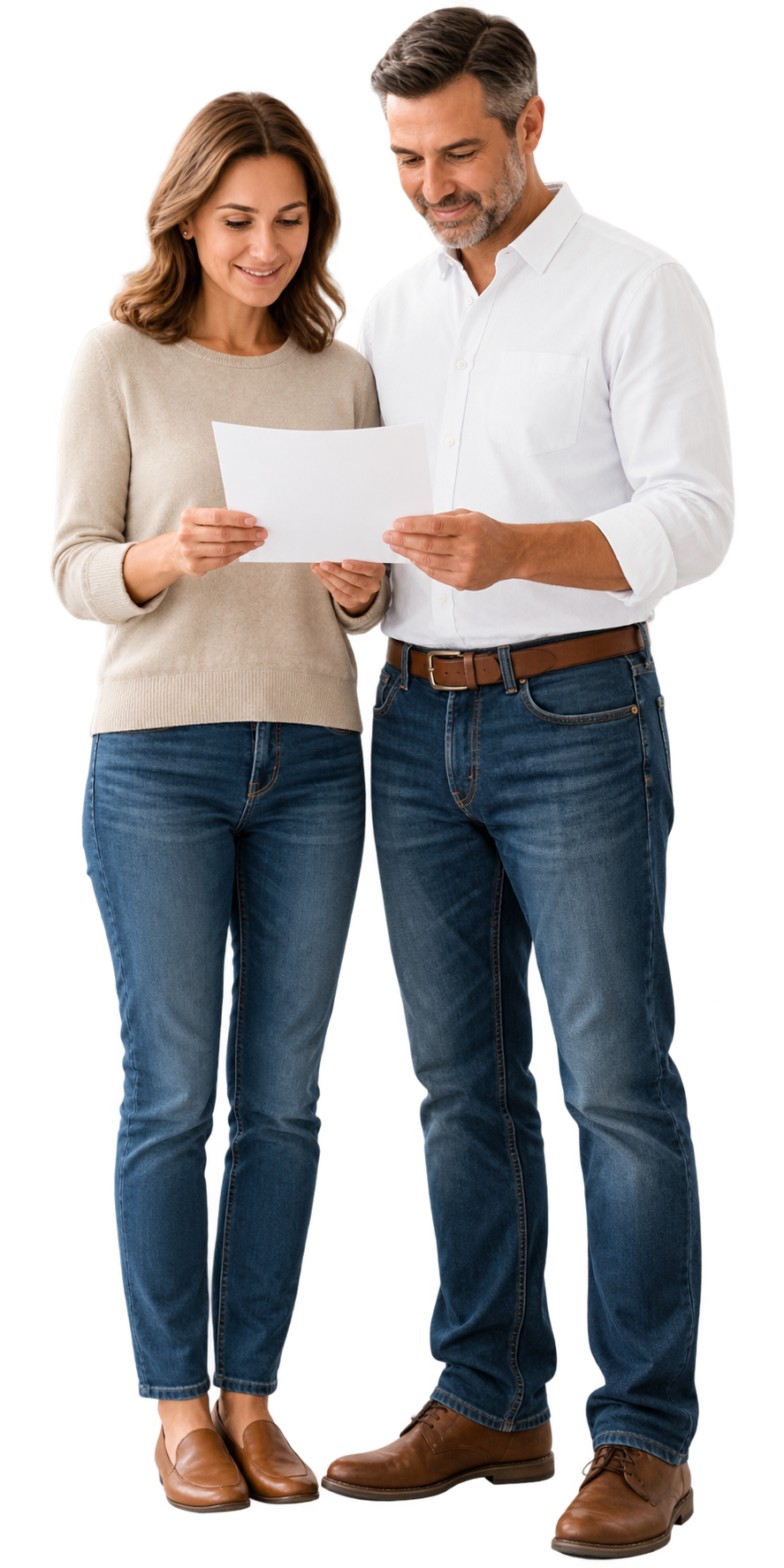 Couple reviewing an insurance policy together