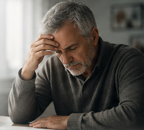 Man concerned about health issues exploring guaranteed issue life insurance options